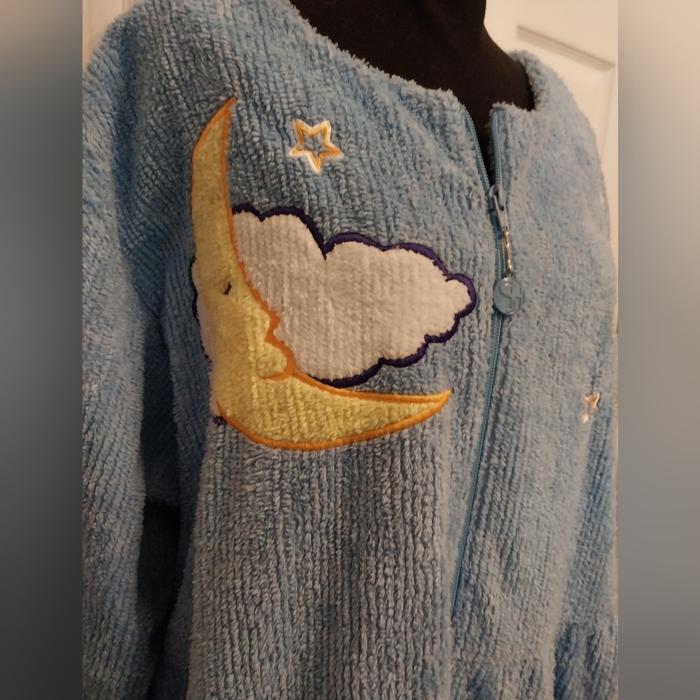 Stan Herman Vintage Women's Blue Moon & Stars Robe - Picture 4 of 9